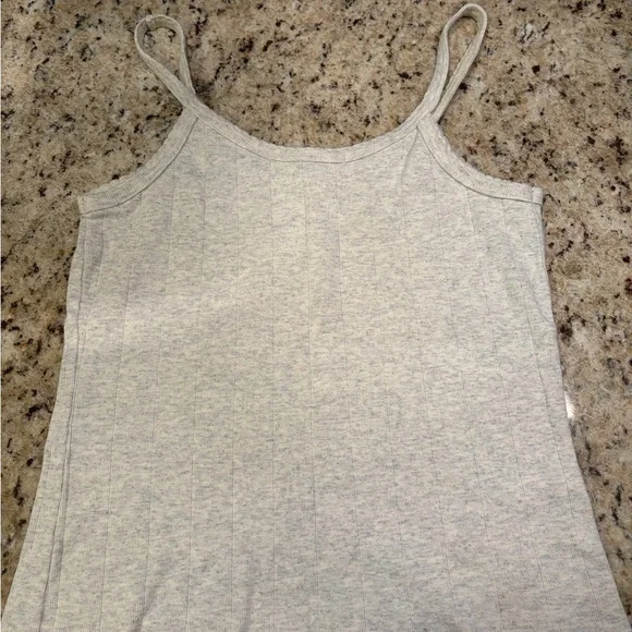 Vintage Chicos Casual Heather Gray Ribbed Tank - Picture 4 of 6